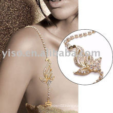 pretty gold crystal bra strap